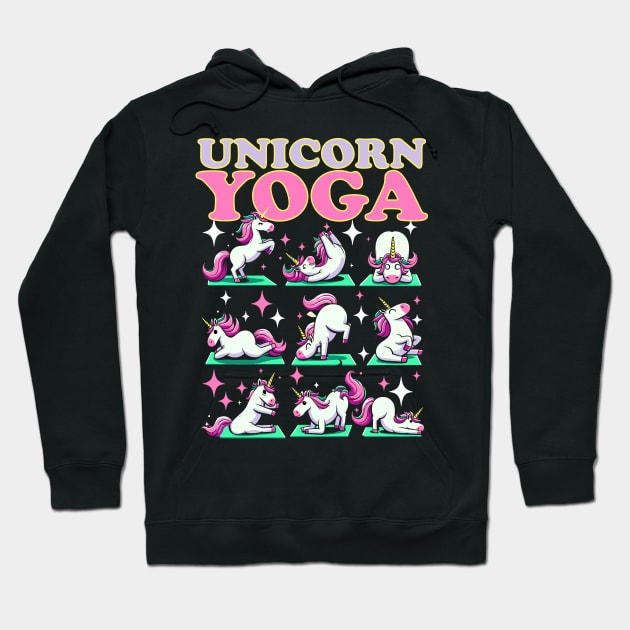 Yoga Unicorn Funny Cute Magical Namaste Meditation Hoodie by DigitalNerd